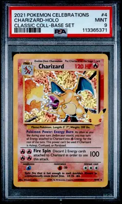 PSA 9 2021 POKEMON CELEBRATIONS CHARIZARD #4/102 CLASSIC COLLECTION HOLO - Image 1