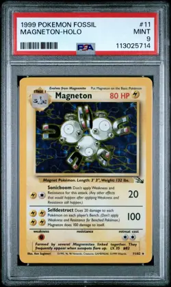 1999 POKEMON FOSSIL #11 MAGNETON-HOLO PSA 9 - Image 1