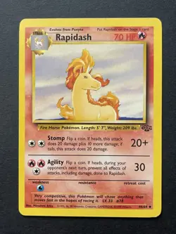 Rapidash Pokemon Jungle - 44/64 Vintage Regular Uncommon LP - Image 1