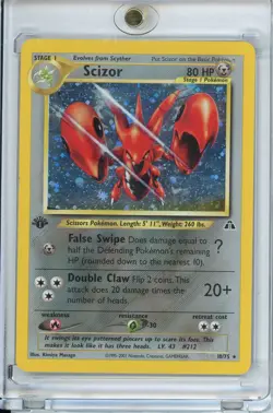 POKEMON SCIZOR NEO DISCOVERY 1ST EDITION HOLO RARE 10/75 NM - Image 1