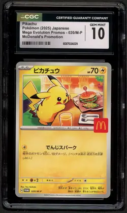 CGC 10 Pokemon Pikachu 020/M-P McDonald's Promo Japanese 2025 US SELLER - Image 1