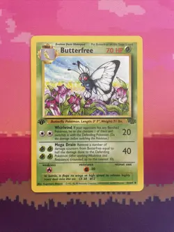 Pokemon Card Butterfree Jungle 1st Edition Uncommon 33/64 Near Mint - Image 1