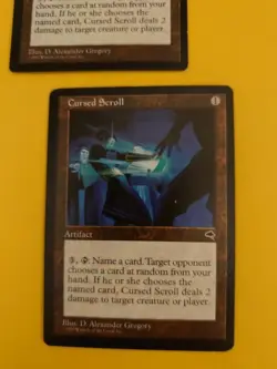 Cursed Scroll x2 ARtifact rare Tempest. Old Vintage. Magic the Gathering 2 Card - Image 2