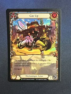 FAB LGS204 Gas Up Blue FOIL Promo Mechanologist Action Flesh & Blood TCG - Image 1