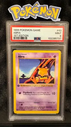 Abra 43/102 1st Edition Shadowless Base Set - Vintage Pokemon Card / Investment - Image 1