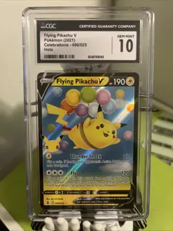Pokemon Flying Pikachu V Celebrations Holo Card CGC 10 Gem Mint 006/025 TCG - Image 1