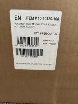 Pokemon TCG: Mega Latias ex Box (x6) Sealed Case - In Hand - Image 1