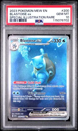 2023 POKEMON MEW EN-151 SPECIAL ILLUSTRATION RARE #200 BLASTOISE EX PSA 10 - Image 1
