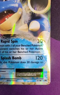 Blastoise EX #21/108 XY Evolutions Ultra Rare Pokemon TCG Dent - Image 5