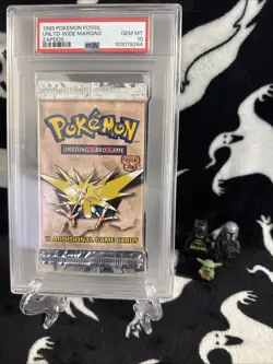 1999 WOTC Pokemon Fossil Foil Pack Long Pack - Zapdos PSA 10 GEM MINT booster - Image 1
