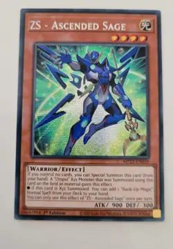 ZS - Ascended Sage Prismatic Secret Rare Yugioh MP22-EN059 - Image 1