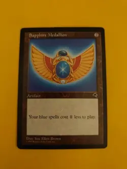 Sapphire Medallion rare Tempest. Old Vintage. Magic the Gathering Card. - Image 1