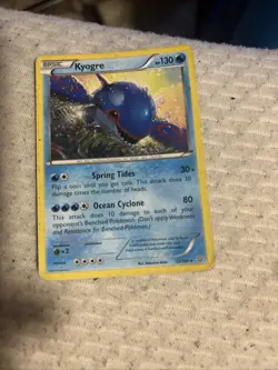 Pokemon Kyogre Card Basic 130 HP Rare Trading Card Game - Image 1