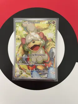 Pokemon TCG Twilight Masquerade Hisuian Growlithe Illustration Card 181/167 Rare - Image 1
