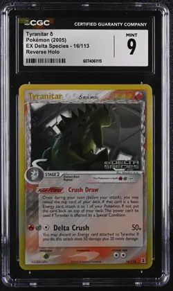 CGC 9 MINT Tyranitar EX Delta Species 16/113 Reverse Holo Stamped Pokemon Card - Image 1