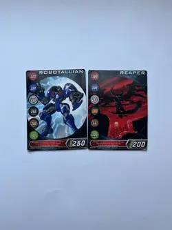 2006 Bakugan REAPER & ROBOTALLIAN - Metal Character Gate Card. HSP 200 & 250 - Image 1