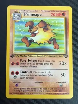 Pokemon TCG Primeape Jungle 43/64 Regular 1st Edition Uncommon LP - Image 1