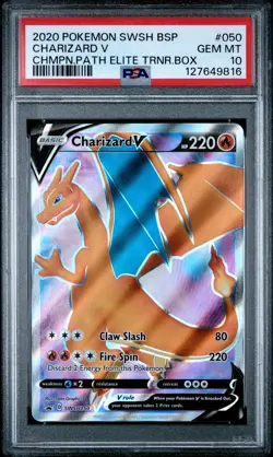 2020 POKEMON SWSH BLACK STAR PROMO #050 CHARIZARD V PSA 10 - Image 1