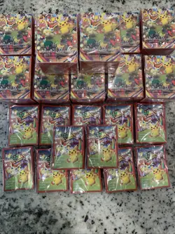 Tohoku Pikachu - Lot Of 12 Deck Boxes And 12 Packs Of Sleeves Pokemon Japanese - Image 1