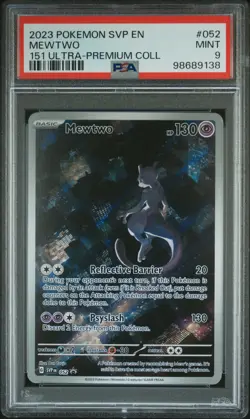 2023 POKEMON SVP EN-SV BLACK STAR PROMO 151 ULTRA-PREM COLL #052 MEWTWO PSA 9 - Image 1