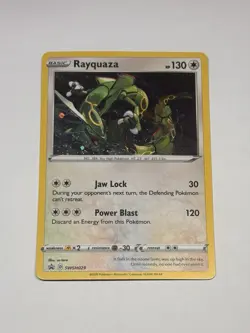 Pokemon Rayquaza SWSH029 Sword & Shield Cosmos Holo Black Star Promo SWIRL NM - Image 1