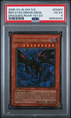 2005 YU-GI-OH! STRUCTURE DECK DRAGON'S ROAR RED-EYES DARKNESS DRAGON PSA 4 - Image 1