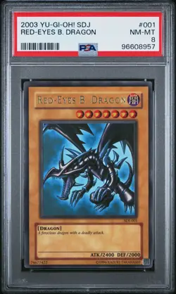 2003 YU-GI-OH! STARTER DECK: JOEY #001 RED-EYES B. DRAGON PSA 8 - Image 1