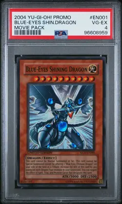2004 YU-GI-OH! PROMO MOVIE PACK #EN001 BLUE-EYES SHINING DRAGON PSA 4 - Image 1