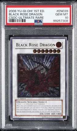 2008 YU-GI-OH! CSOC-CROSSROADS OF CHAOS #EN039 BLACK ROSE DRAGON PSA 10 - Image 1
