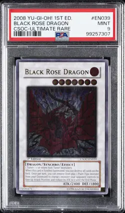 2008 YU-GI-OH! CSOC-CROSSROADS OF CHAOS #EN039 BLACK ROSE DRAGON PSA 9 - Image 1