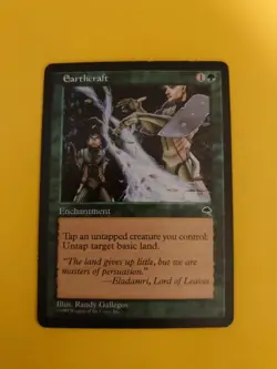 Earthcraft. Rare Enchantmnet Tempest. Old Vintage. Magic the Gathering Card. - Image 1