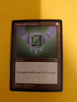 Emerald Medallion rare artifact Tempest. Old Vintage. Magic the Gathering Card. - Image 1