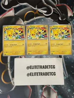 X3 Pikachu Promo 2025 World Championships SVP EN 225 Pokemon Card Worlds - New - Image 1