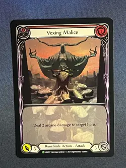 FAB LGS057 Vexing Malice Red FOIL Promo Runeblade Action Flesh & Blood TCG - Image 1