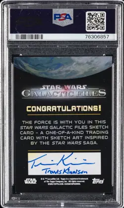 2018 TOPPS STAR WARS GALACTIC FILES SKETCH CARDS TRAVIS KINNISON PSA 9 - Image 2