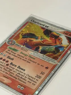 Pokemon Charizard EX Holo Card 105/112 FireRed LeafGreen Damaged PSA 1 Contender - Image 2