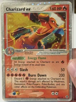 Pokemon Charizard EX Holo Card 105/112 FireRed LeafGreen Damaged PSA 1 Contender - Image 3