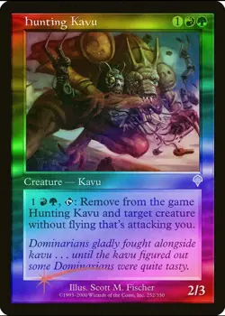 Magic the Gathering HUNTING KAVU #252/350 Invasion Gold Foil Uncommon NM - Image 1