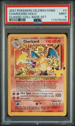 2021 POKEMON CELEBRATIONS CLASSIC COLL #4 CHARIZARD-HOLO PSA 9 - Image 1
