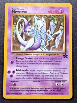 Mewtwo Wizards Promo 12 WoTC 2000 Nintendo Power Magazine Pokemon Card Rare HP - Image 1