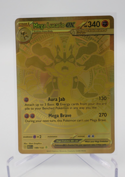 Mega Lucario EX 188/132 Hyper Rare Gold Mega Evolutions Pokemon Card NM - Image 1