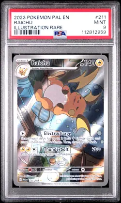 2023 POKEMON PAL EN-PALDEA EVOLVED ILLUSTRATION RARE #211 RAICHU PSA 9 - Image 1