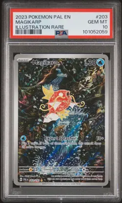 2023 POKEMON PAL EN-PALDEA EVOLVED ILLUSTRATION RARE #203 MAGIKARP PSA 10 - Image 1