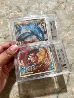 2010 Pokemon HGSS Undaunted Kyogre & Groudon 87/90 88/90 BGS 8.5 9 REGRADE PSA - Image 1