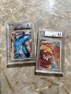 2010 Pokemon HGSS Undaunted Kyogre & Groudon 87/90 88/90 BGS 8.5 9 REGRADE PSA - Image 2