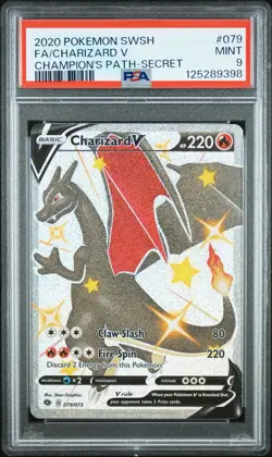 2020 Pokemon TCG Champions' Path Shiny Charizard v 79/73 Secret PSA 9 - Image 1