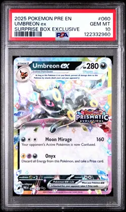 2025 POKEMON PRE EN-PRISMATIC EVOLUTIONS #060 UMBREON EX PSA 10 - Image 1