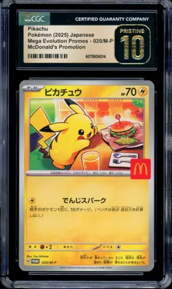 CGC 10 PRISTINE Pokemon Pikachu 020/M-P McDonald's Promo Japanese 2025 US SELLER - Image 1