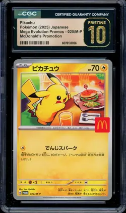 CGC 10 PRISTINE Pokemon Pikachu 020/M-P McDonald's Promo Japanese 2025 US SELLER - Image 1