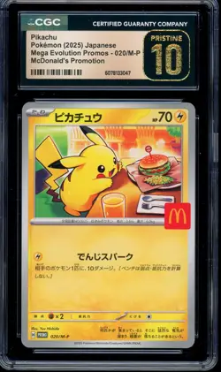 CGC 10 PRISTINE Pokemon Pikachu 020/M-P McDonald's Promo Japanese 2025 US SELLER - Image 1